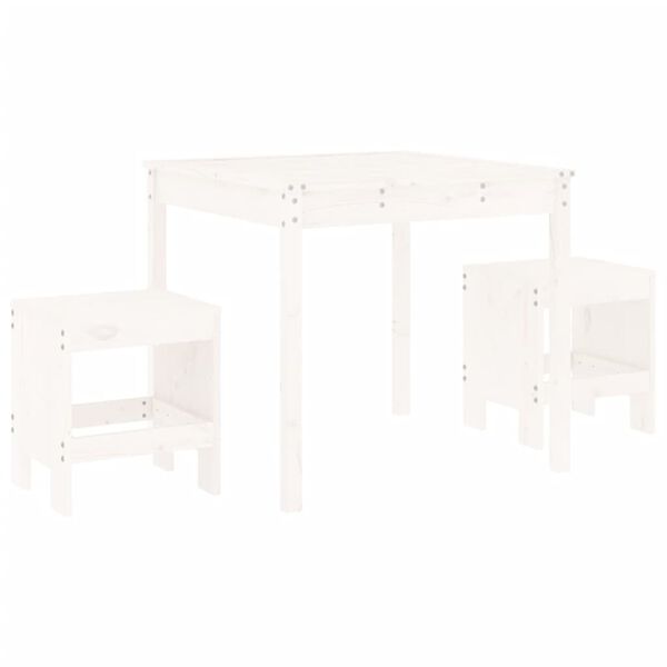 vidaXL 3-tlg. Garten-Bistro-Set Weiß Massivholz Kiefer