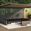 vidaXL 13-tlg. Garten-Lounge-Set mit Kissen Poly Rattan Dunkelgrau