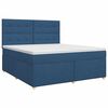 vidaXL Boxspringbett mit Matratze mit Kopfteil Blau 160 x 200 cm Stoff