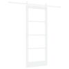 vidaXL Schiebet&uuml;r ORKDAL Wei&szlig; 83 x 202 cm Massivholz Kiefer und Glas