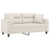 vidaXL 2-Sitzer-Sofa mit Kissen Creme 140 cm Kunstleder