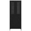 vidaXL Highboard 2 pcs Schwarz Eichen-Optik Holzwerkstoff