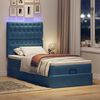 vidaXL Ottoman-Bett mit Matratzen & LEDs Dunkelblau 100x200 cm Samt