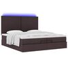 vidaXL Ottoman-Bett mit Matratzen & LEDs Dunkelbraun 200x200 cm Stoff