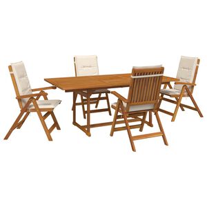 vidaXL 5-teiliges Garten-Esszimmer-Set Natur Massivholz Akazie