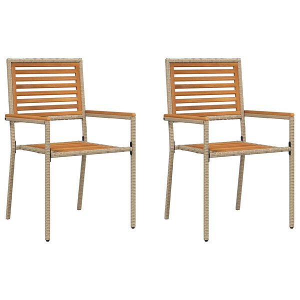 vidaXL Garten Stapelst&uuml;hle 2 pcs Braun und Beige