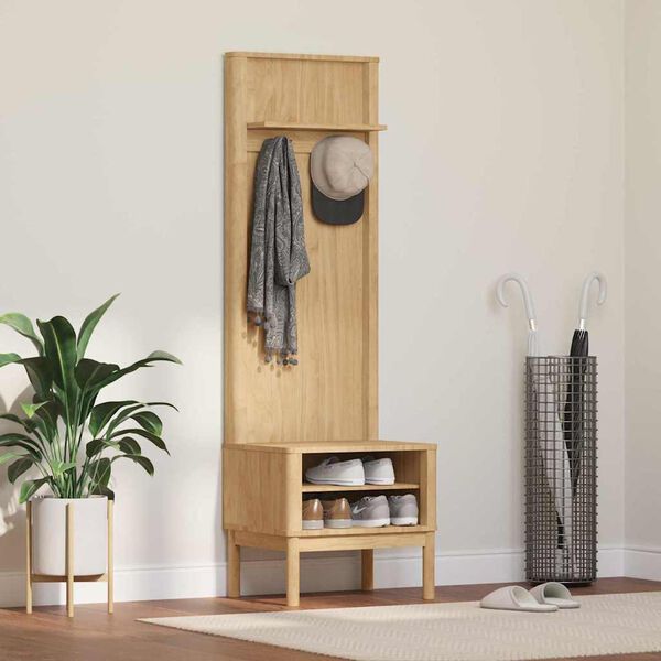 vidaXL Flurschrank FLORO Wachsbraun 50 x 40 x 158 cm Massivholz Kiefer