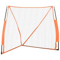 vidaXL Baseball-Netz Tragbar Orange Schwarz 183x182x183 cm Stahl