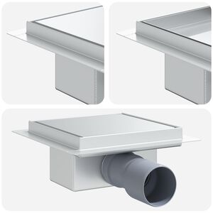 vidaXL 2 in 1 Duschabfluss Silber 15 x 15 cm Edelstahl 304
