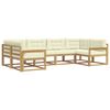 vidaXL Outdoor-Sofagarnitur mit Kissen 6 pcs Wei&szlig; und Creme