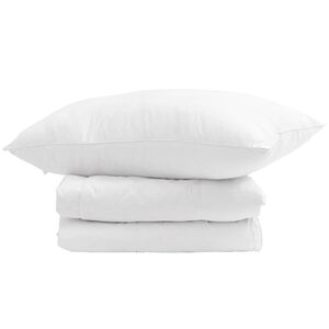 vidaXL Winterbettdecke mit Kissen 2 pcs Wei&szlig; Daunenfeder