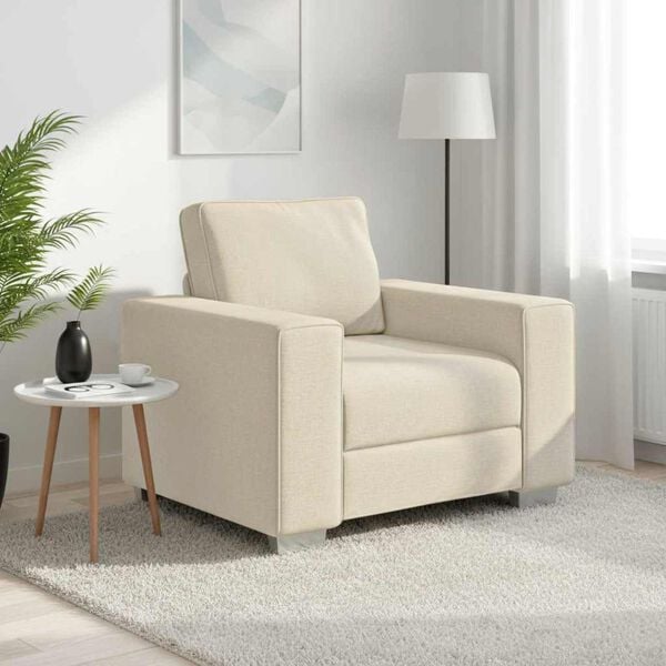 vidaXL Sofa Beige 100 x 77 x 82 cm Leinenmischgewebe