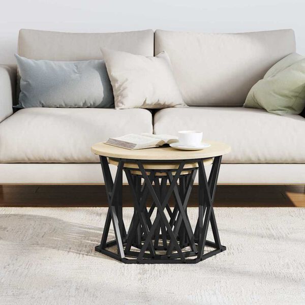 vidaXL Nesting Beistelltisch 3 pcs Sonoma-Eiche