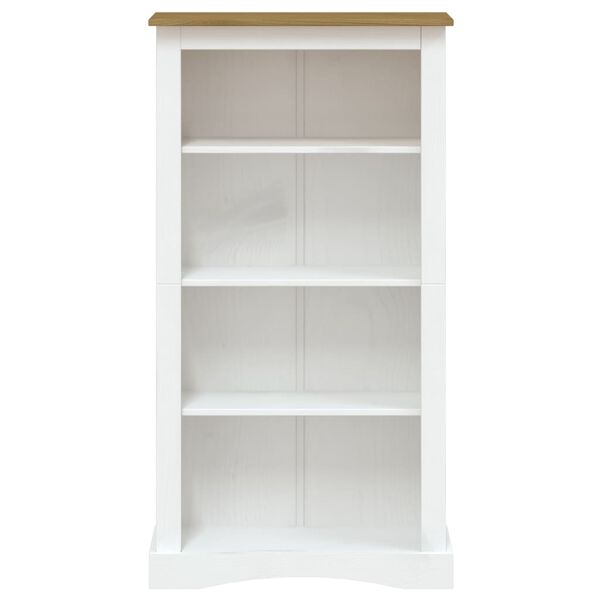 vidaXL B&uuml;cherschrank 4 F&auml;cher Mexiko-Stil Kiefernholz Wei&szlig; 80x29x150cm