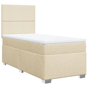 vidaXL Boxspringbett mit Matratze Creme 80x200 cm Stoff