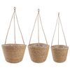 vidaXL Seegras Pflanzenk&ouml;rbe 3 pcs Natur &Oslash;26 x 19 cm 100% Seegras