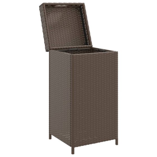 vidaXL M&uuml;llbeh&auml;lter Braun 40x40x80 cm Poly Rattan