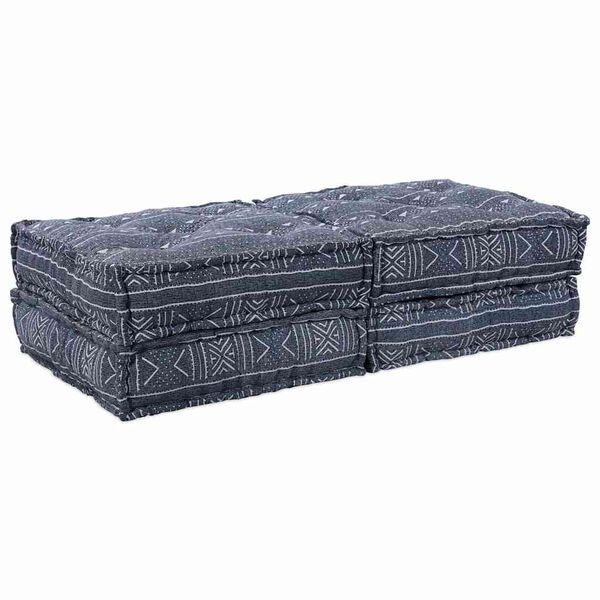 vidaXL Modulares Sofa 2 pcs Indigo Druck 140 x 70 x 36 cm Stoff
