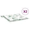 vidaXL Sitzkissen 2 Stk. Blattmuster 50x50x3 cm Stoff