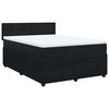 vidaXL Boxspringbett mit Matratze Schwarz 140x200 cm Samt