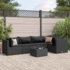 vidaXL 6-tlg. Garten-Lounge-Set mit Kissen Schwarz Poly Rattan