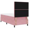 vidaXL LED Boxspringbett mit Matratze Rosa 100 x 200 cm Stoff