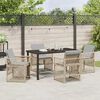 vidaXL Garten Essgruppe 5 pcs Beige Poly-Rattan
