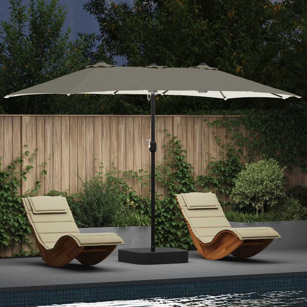 vidaXL Garten-Sonnenschirm Sand und Anthrazit 385 x 209 x 244 cm