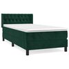 vidaXL Boxspringbett mit Matratze Dunkelgr&uuml;n 90x190 cm Samt