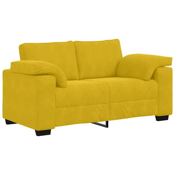 vidaXL Zweisitzer-Sofa Gelb 120 cm Samt