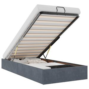 vidaXL Ottoman-Bett ohne Matratze Dunkelgrau 100x200 cm Samt