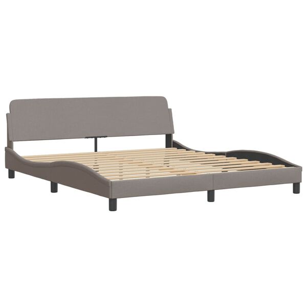 vidaXL Bett mit Matratze "Hvar" Taupe 180x200 cm Stoff