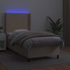 vidaXL Boxspringbett mit Matratze & LED Cappuccino-Braun 100x200cm