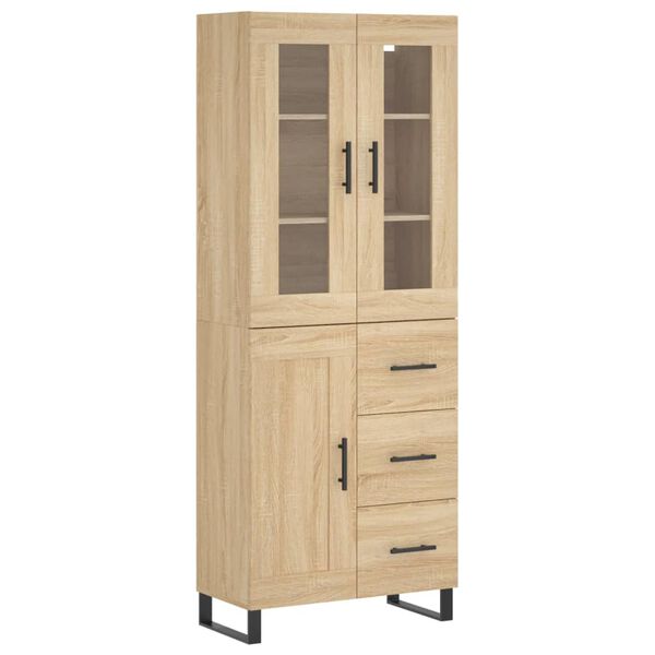 vidaXL Highboard Sonoma-Eiche 69,5x34x180 cm Holzwerkstoff