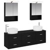 vidaXL Badezimmerm&ouml;bel-Set 5 stk. Schwarze Eiche