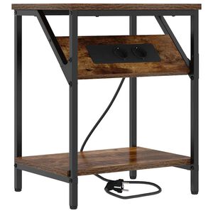 vidaXL Nachttisch Ger&auml;ucherte Eiche 38 x 30 x 48 cm Holzwerkstoff