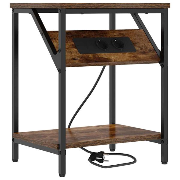 vidaXL Nachttisch Ger&auml;ucherte Eiche 38 x 30 x 48 cm Holzwerkstoff