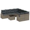vidaXL Gartensofa-set 9 stk. Grau Poly-Rattan