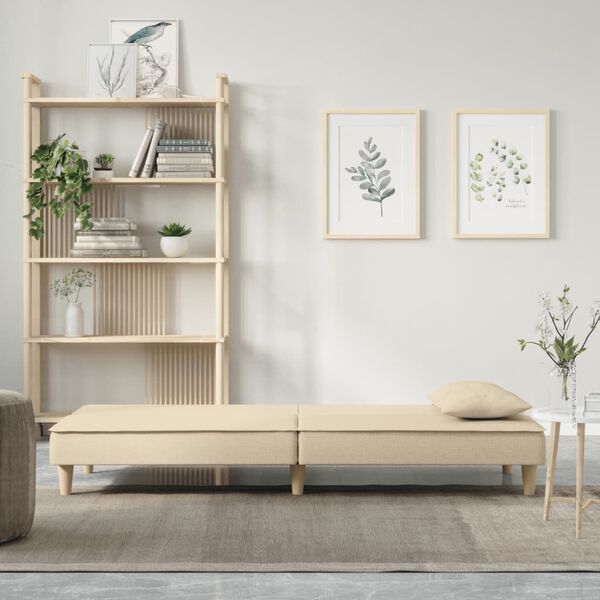 vidaXL Schlafsofa Creme Stoff
