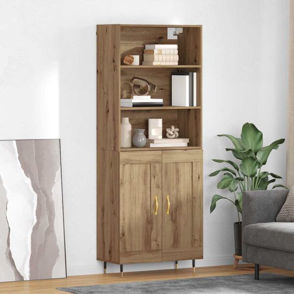 vidaXL Highboard Artisan-Eiche 69,5 x 34 x 180 cm Holzwerkstoff