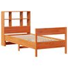 vidaXL Massivholzbett mit Regal ohne Matratze Wachsbraun 75x190 cm