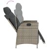 vidaXL 3-tlg. Garten-Essgruppe mit Kissen Grau Poly Rattan