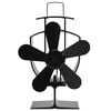 vidaXL Ofenventilator W&auml;rmebetrieben 5 Bl&auml;tter Schwarz