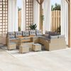 vidaXL Garten-Sofa-Set mit Kissen mit Kissen 14 pcs Beige und Hellgrau