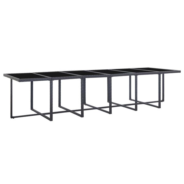 vidaXL 17-tlg. Garten-Essgruppe mit Auflagen Poly Rattan Schwarz