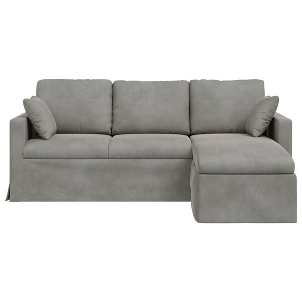 vidaXL Sofa Hellgrau Gesamtabmessungen: 198 x 134 x 80 cm (B x T x H)