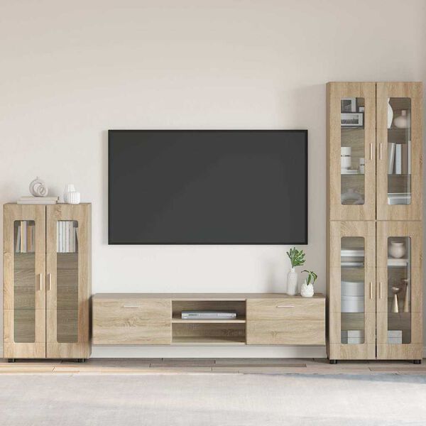 vidaXL Sideboard mit T&uuml;r Sonoma-Eiche 55,5 x 29 x 103 cm Holzwerkstoff