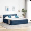 vidaXL Bett mit Stauraum und LED Blau 160 x 200 cm Polyester