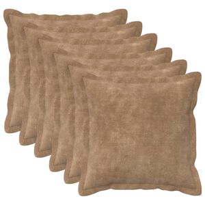 vidaXL Kissenbezug 6 stk. HOUTEN Taupe 30 x 30 cm Mikrofaser Fleece