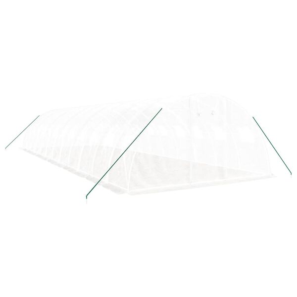 vidaXL Gew&auml;chshaus mit Stahlrahmen Wei&szlig; 48 m&sup2; 12x4x2 m